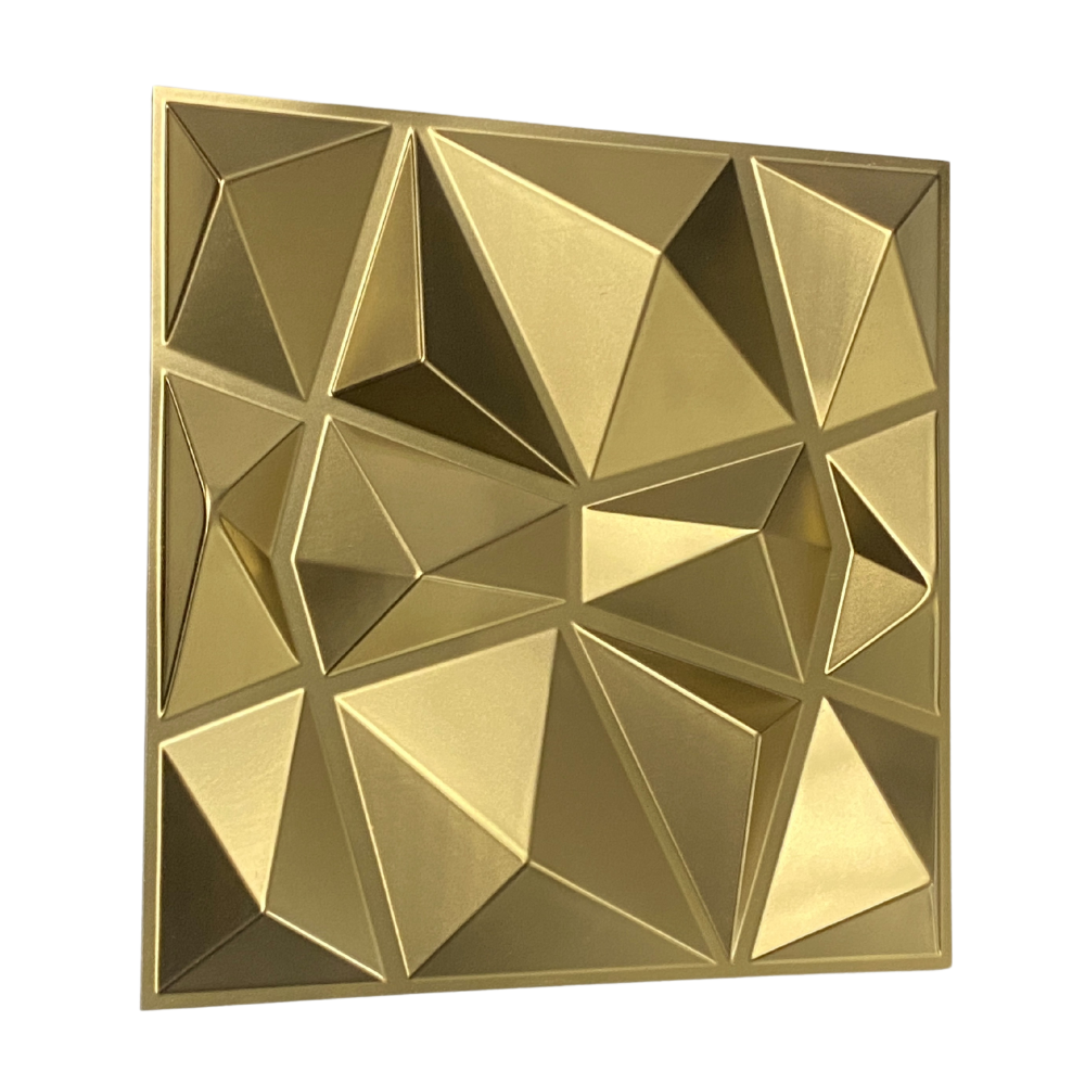 3D Geometric Luxury Acoustic Panels 11.8"x11.8"x1.5" (Gold)