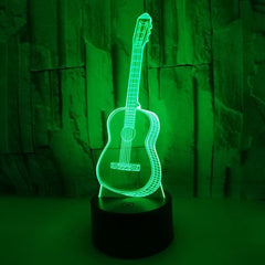 Guitar Color Changing LED 3D Illusion Lamp