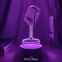 Microphone Color Changing LED 3D Illusion Lamp