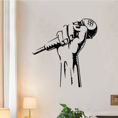 Power of Voice Microphone Wall Sticker Decal (Multiple Colors & Sizes)