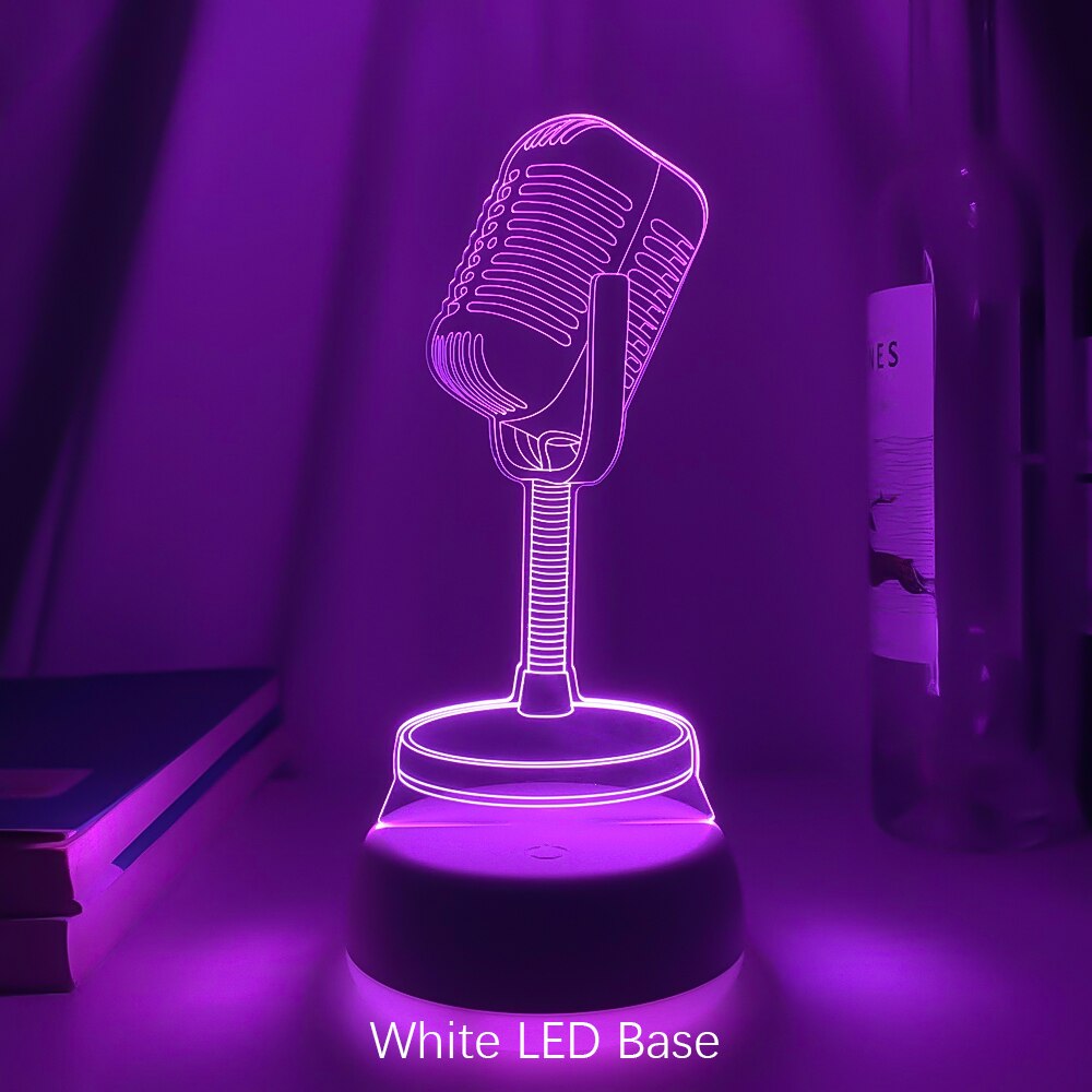 Microphone Color Changing LED 3D Illusion Lamp