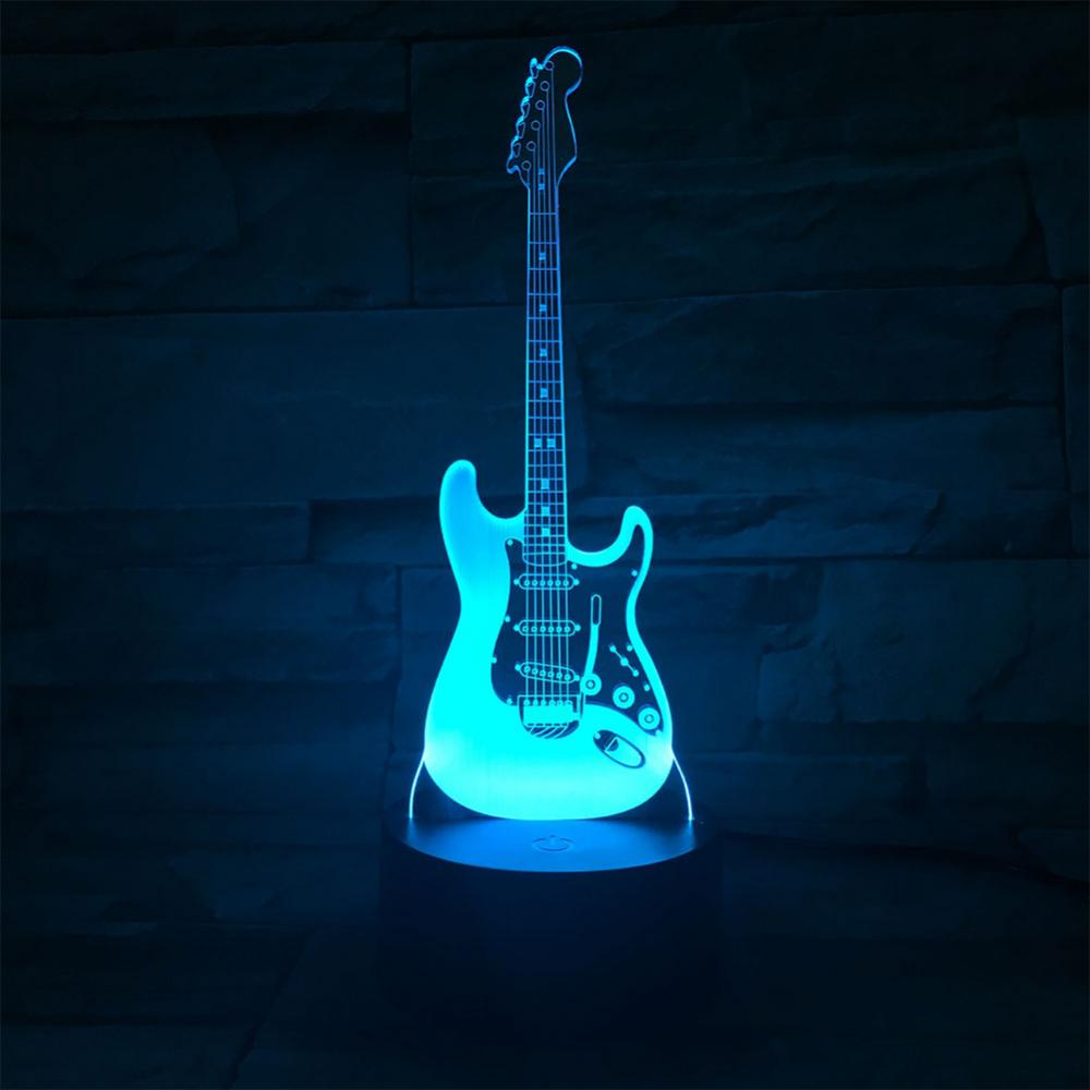 Electric Guitar Color Changing LED 3D Illusion Lamp