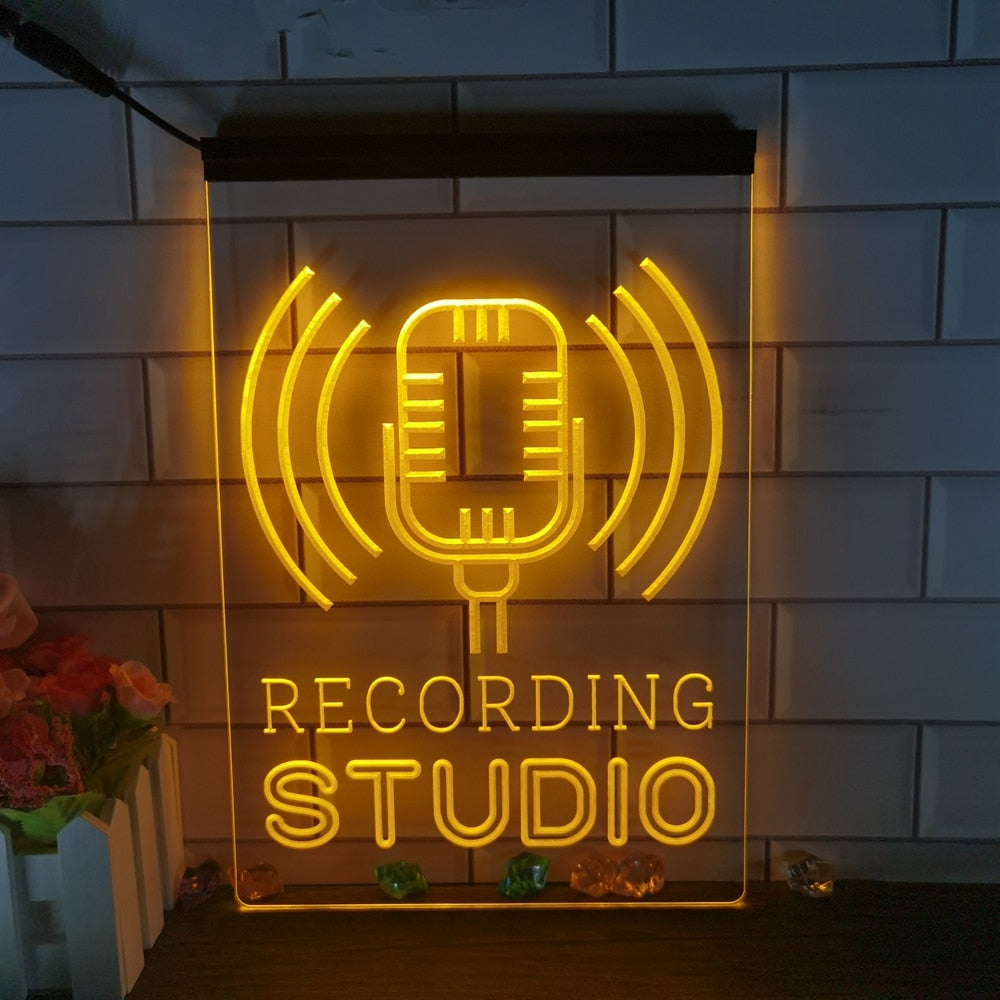Recording Studio Color Changing LED 3D Illusion Sign