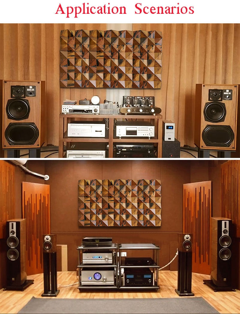 Acoustic Wood Diffusion Panel for High End Recording Studios