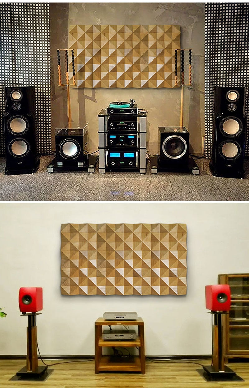 Acoustic Wood Diffusion Panel for High End Recording Studios