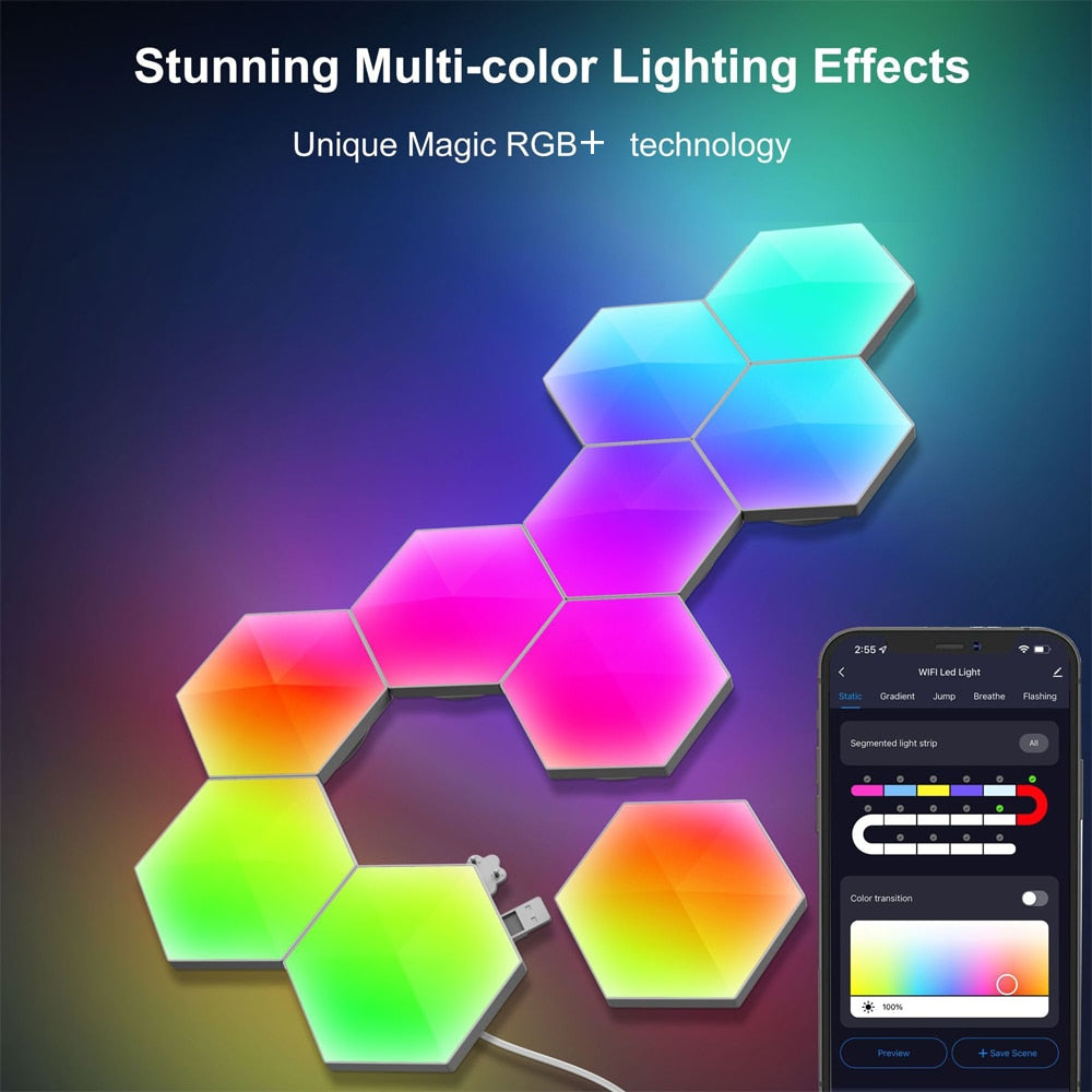 LED Multi-Color Shapeable Octagon Lightings (Multiple Quantities)