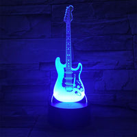 Electric Guitar Color Changing LED 3D Illusion Lamp