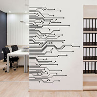 Circuit Board Matrix Veins Wall Sticker Decal (Multiple Colors & Sizes)